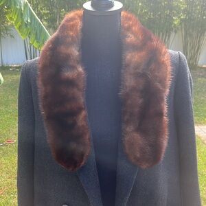 Vintage J.G. Hook Wool with fur collar long jacket